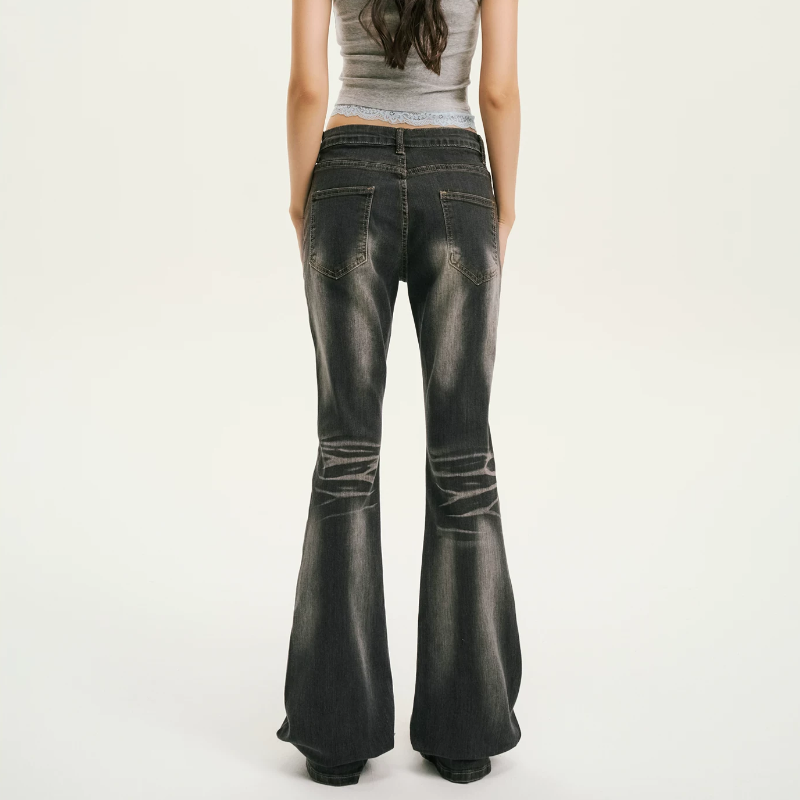 Ripped pocket button low rise jeans | Baggy Low Rise Jeans | Festival Outfits Women