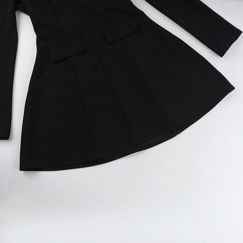 Long sleeve v neck zip-up solid mini dress | Festival Outfits Women