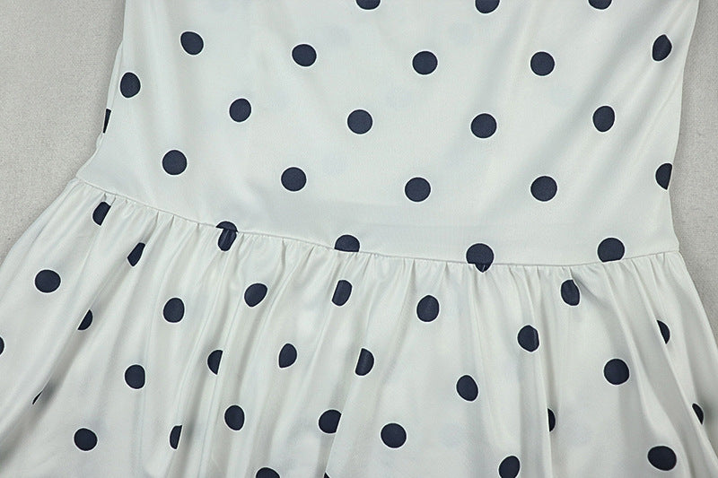 Halter polka dot backless mini dress | Festival Outfits Women