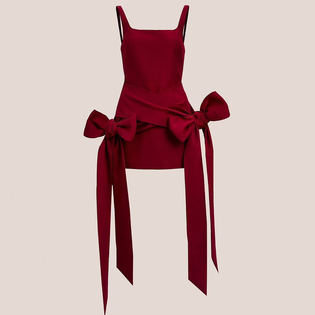 Square neck bowknot cami mini dress | Festival Outfits Women