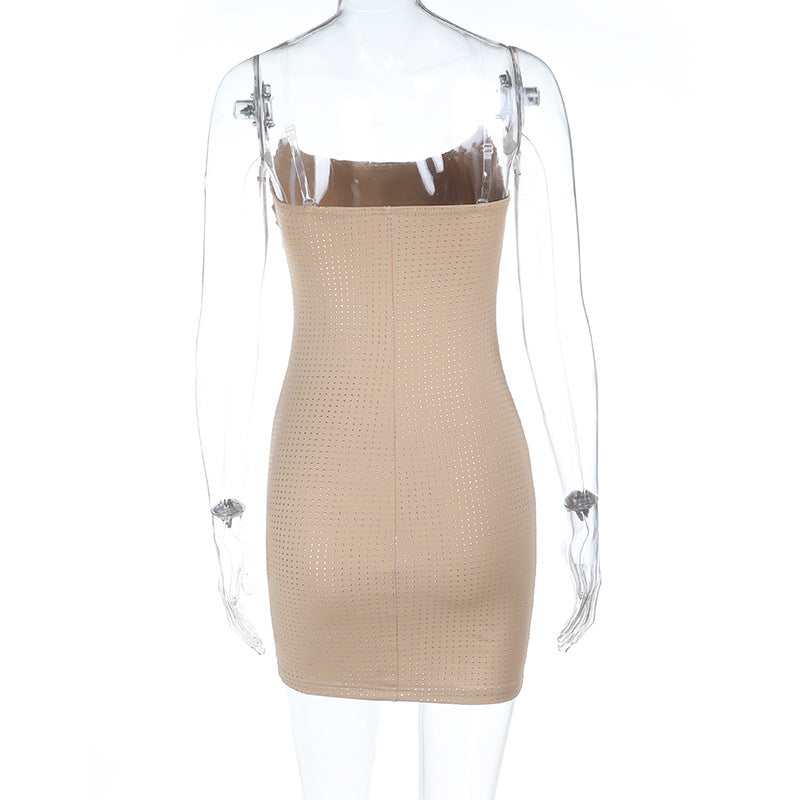 U neck ruched backless cami mini dress | Festival Outfits Women