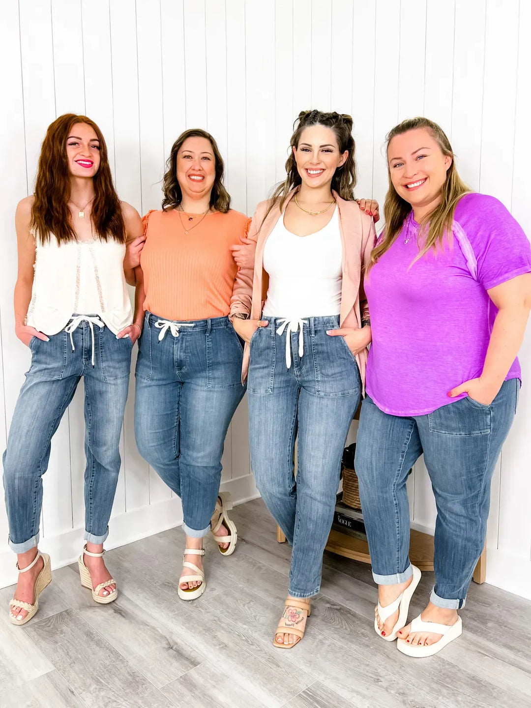 Women's Stretchy High Waist Denim Jogger Pants with Drawstring | Ideal for All Seasons