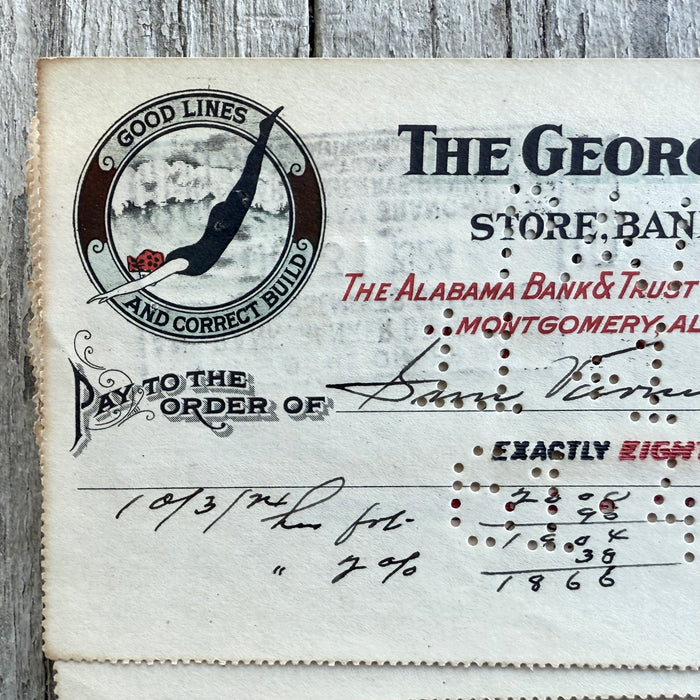 20 WHOLESALE 1920s Stamped Bank Checks GEORGIA SHOW CASE CO Montgomery AL LOT