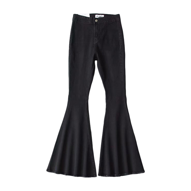 Elegant Women Casual Style Good Stretch Flare Jeans