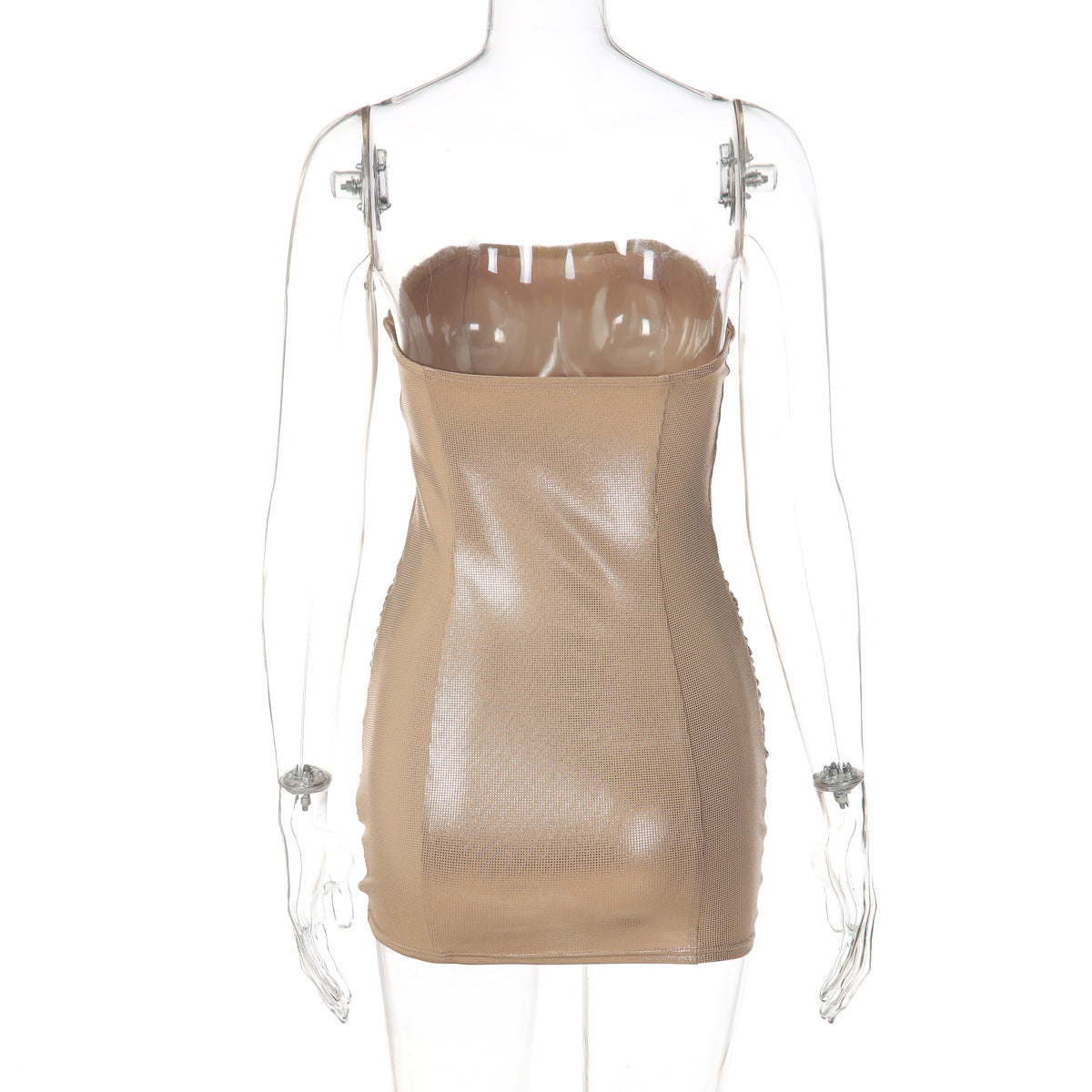 Ruched polka dot backless tube mini dress | Festival Outfits Women