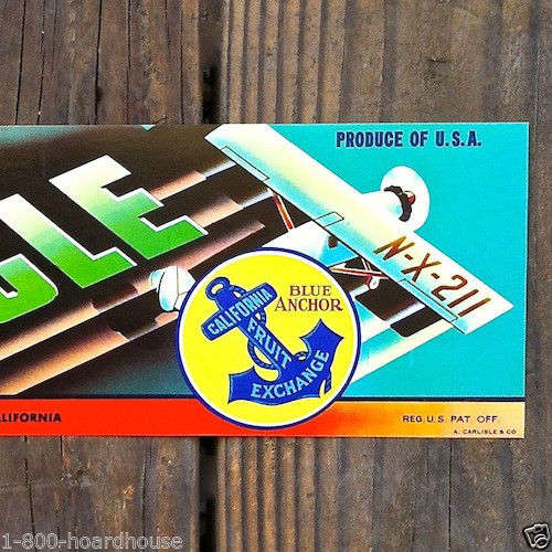 LONE EAGLE Citrus Fruit Crate Box Labels 1930s