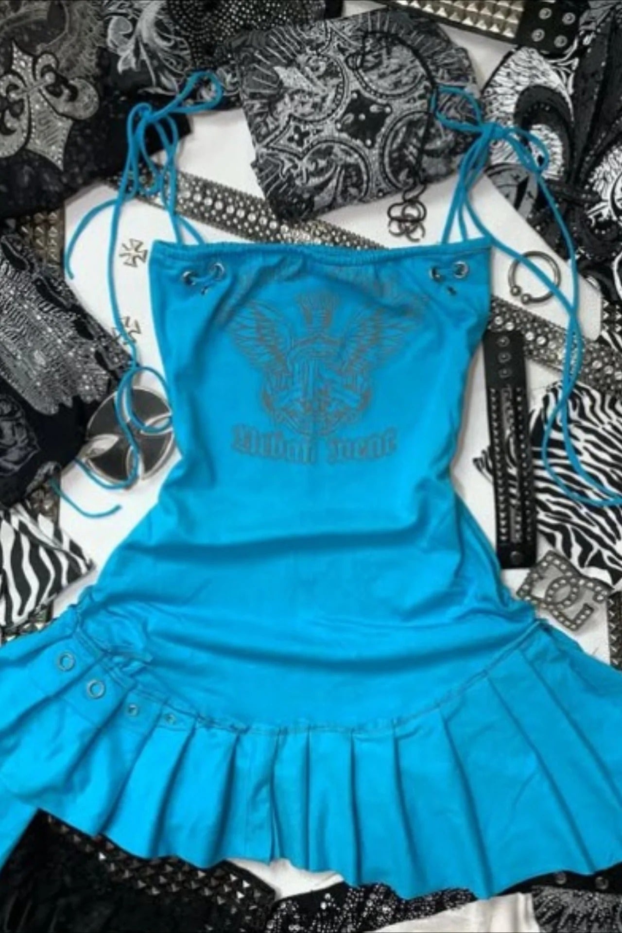 Slim Punk Printed Cami Mini Dress