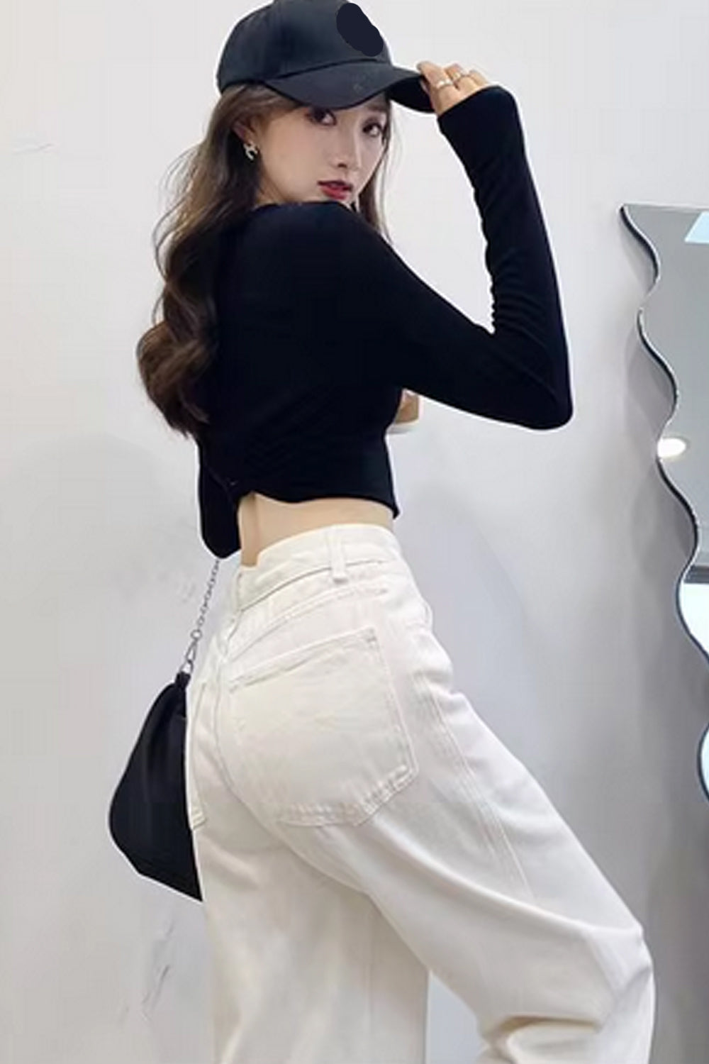 High Waist Casual White Jeans Pants
