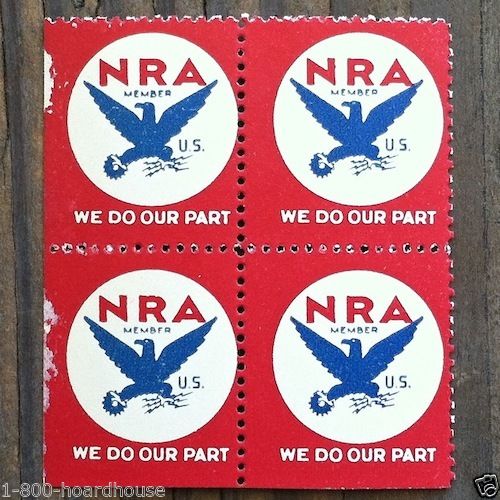 NRA MEMBER Poster Stamp 1930
