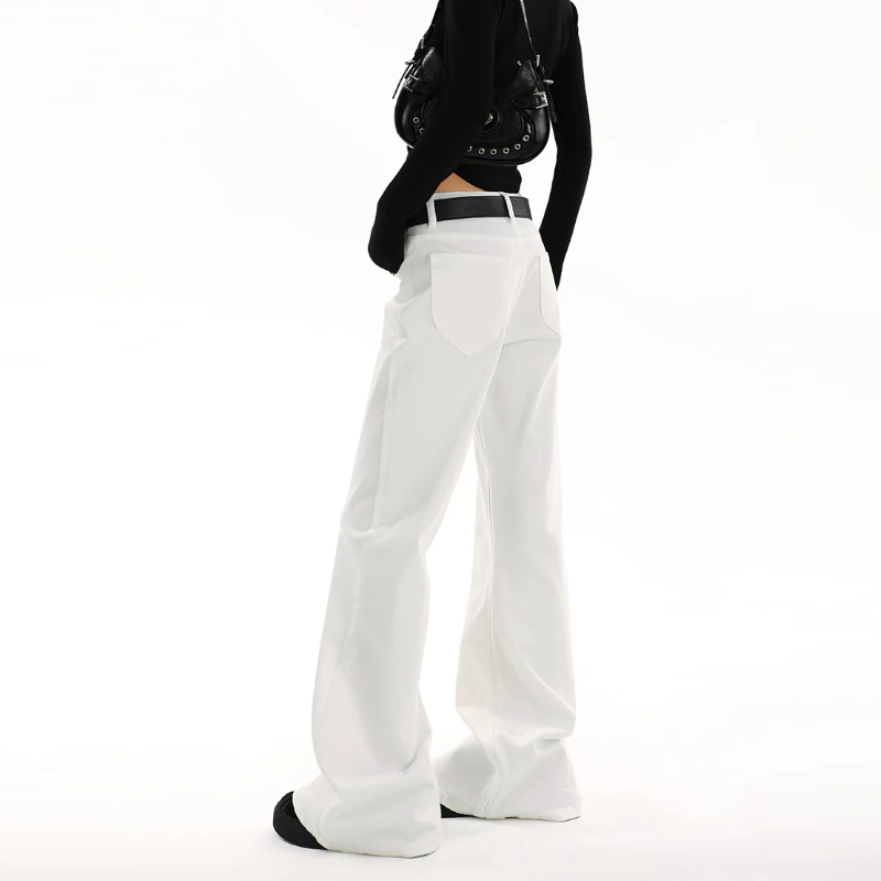 Pocket solid button zip-up straight leg | Baggy Low Rise Jeans | Festival Outfits Women