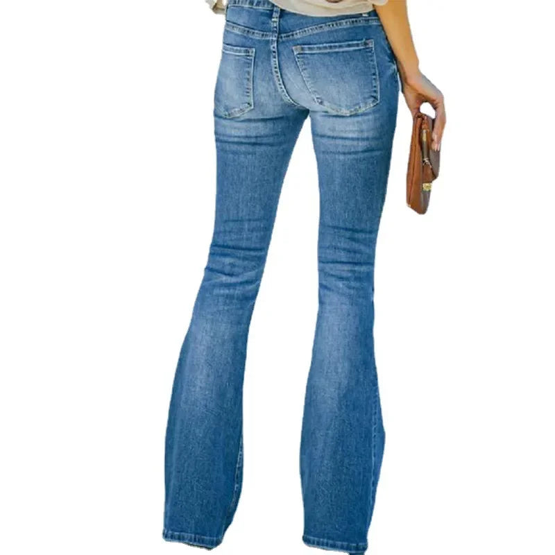 Women's Classic Blue Flared Jeans | Great for Everyday Wear