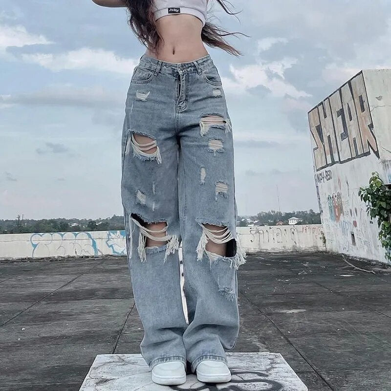 Women's Light Wash High Street Baggy Jeans | Great voor Casual Dagen