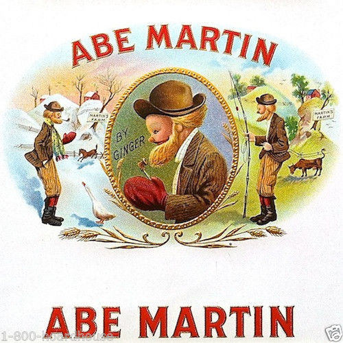 ABE MARTIN Gold Miner Cigar Box Label 1910s