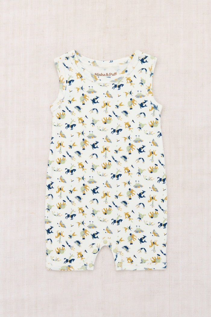 Baby Tank Romper in Marzipan Circus