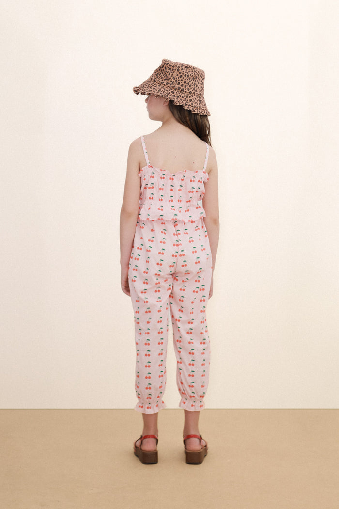 Cherries Top in Pastel Pink