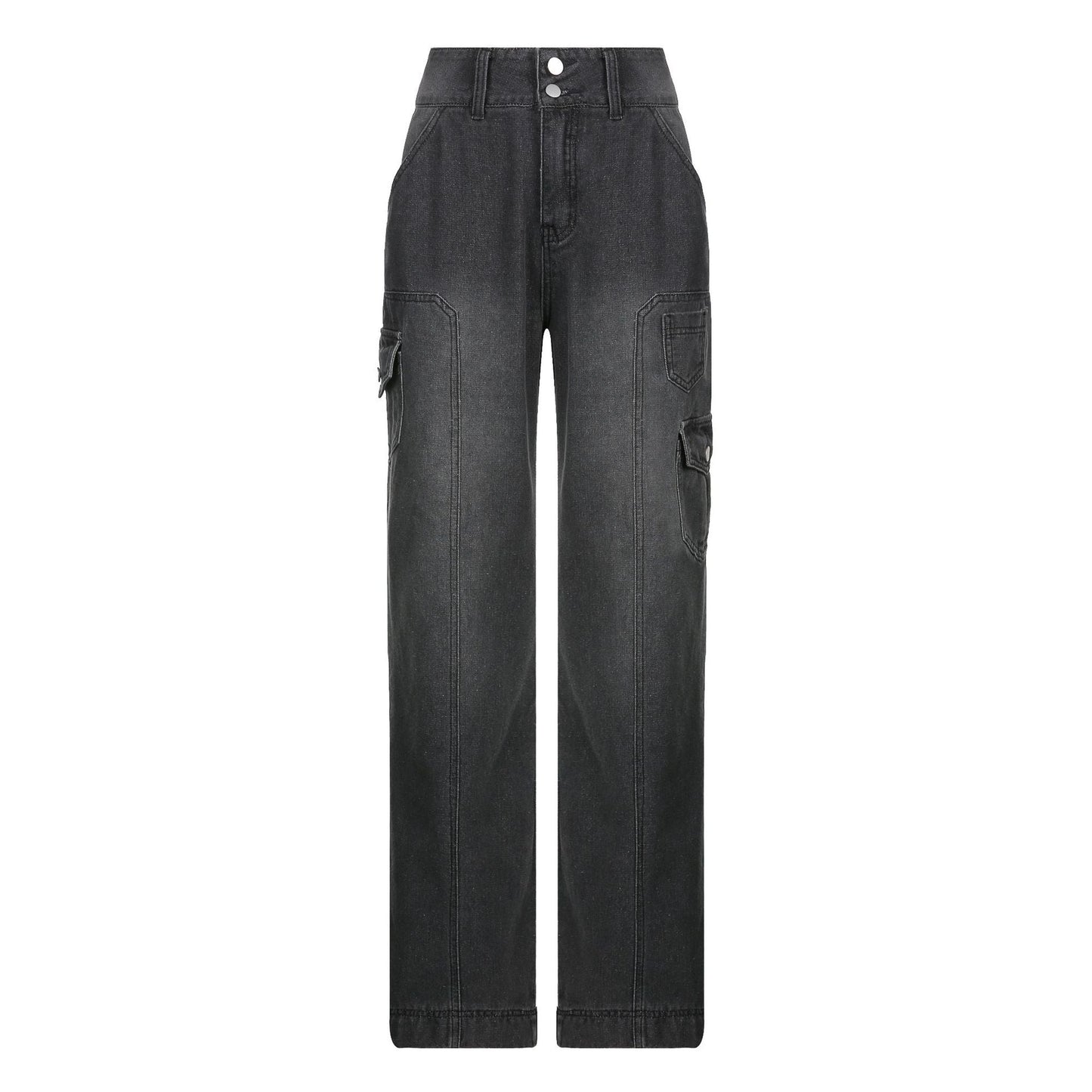 Women High Waist Straight Leg Casual Straight Jeans
