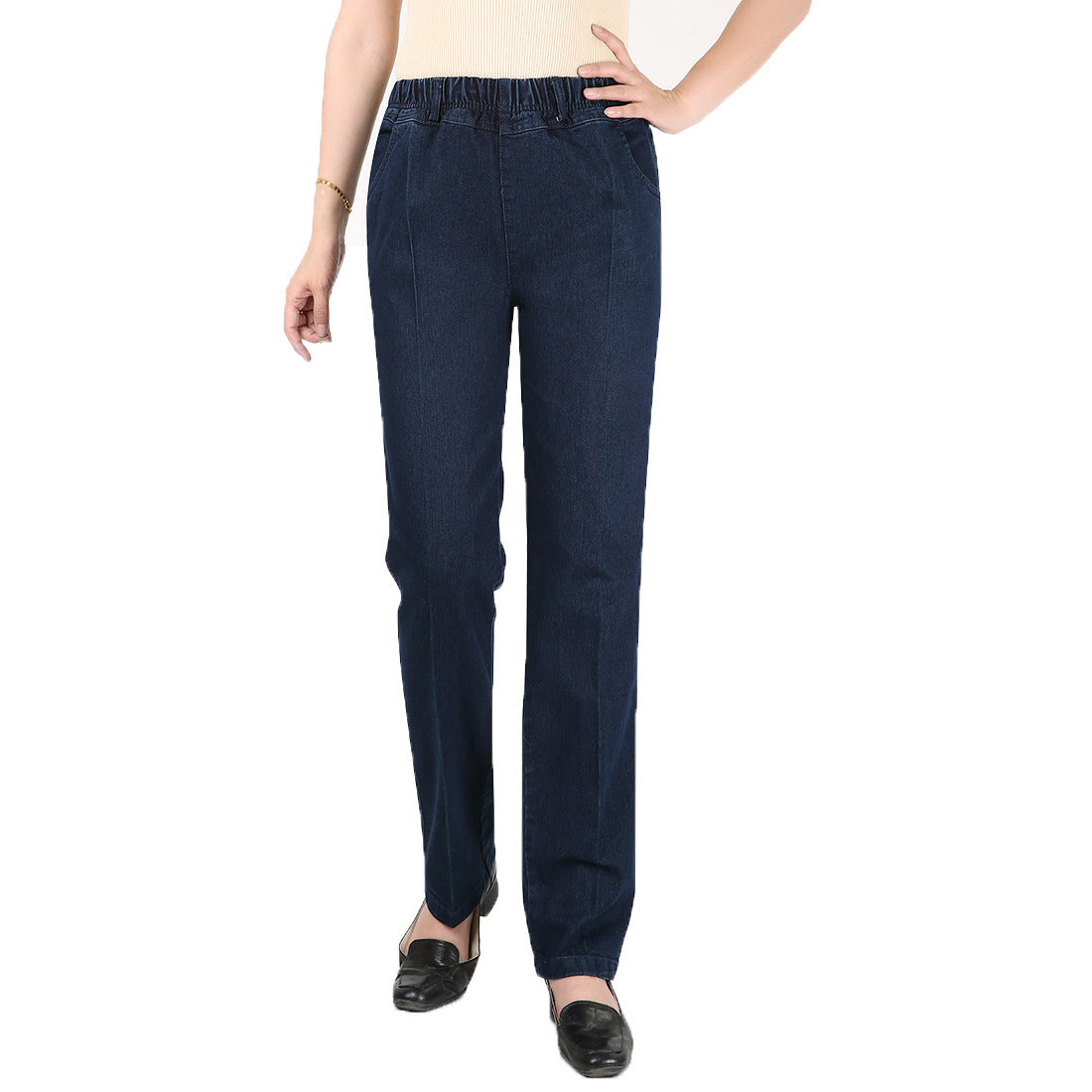 Women Casual Loose Plus Size Stretch Medium Wist Denim Skinny Pants Jeans