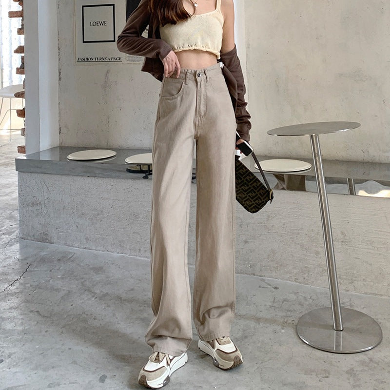 Women Fashion Loose Casual Straight Jeans