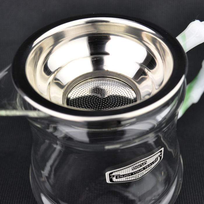 Jade Handle Glass Cha Hai with Clip In Strainer * 350ml | Yunnan Sourcing Tea Shop
