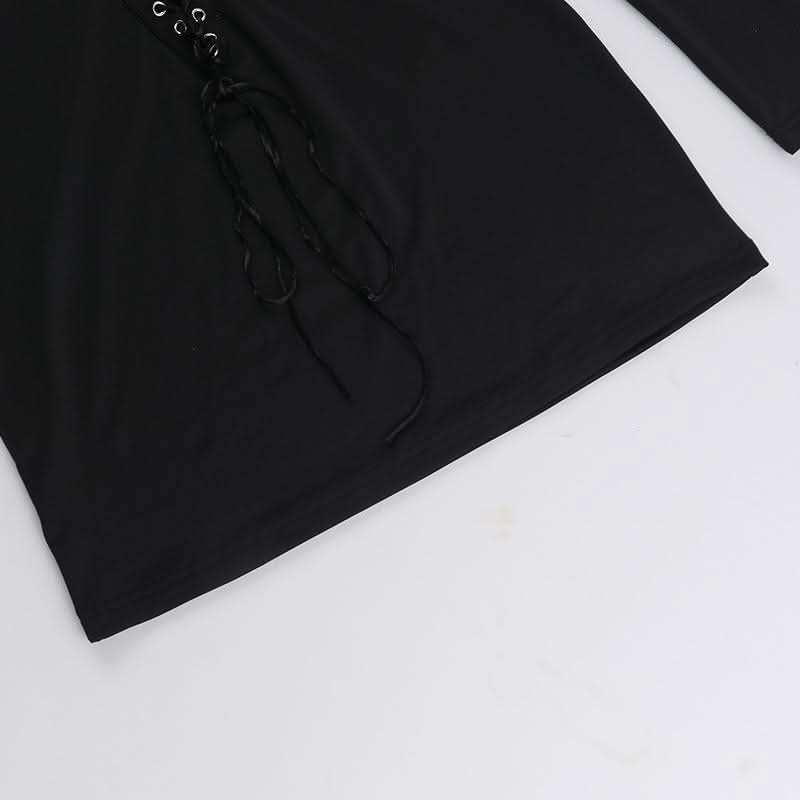 Long sleeve lace up mini dress | Festival Outfits Women