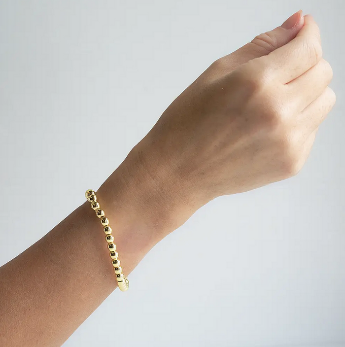 Layering Bracelets-6mm Gold Stacking Bracelets-Smooth