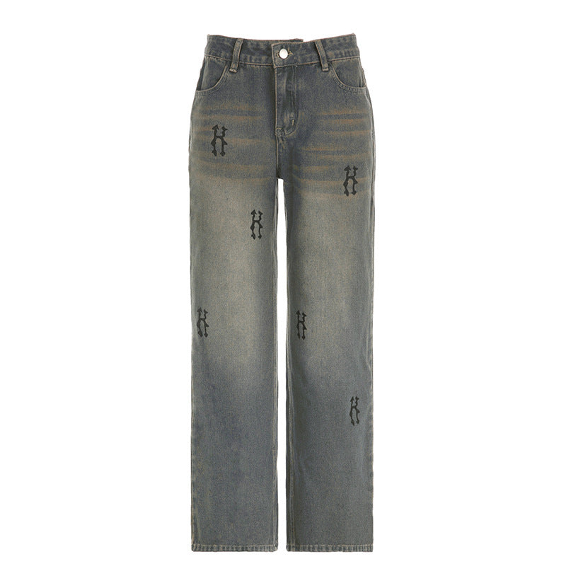 Street Loose Casual Women'S Low Waist Retro Wide Leg Jeans