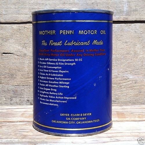 MOTHER PENN Quart Oil Can Coin Bank 1960s