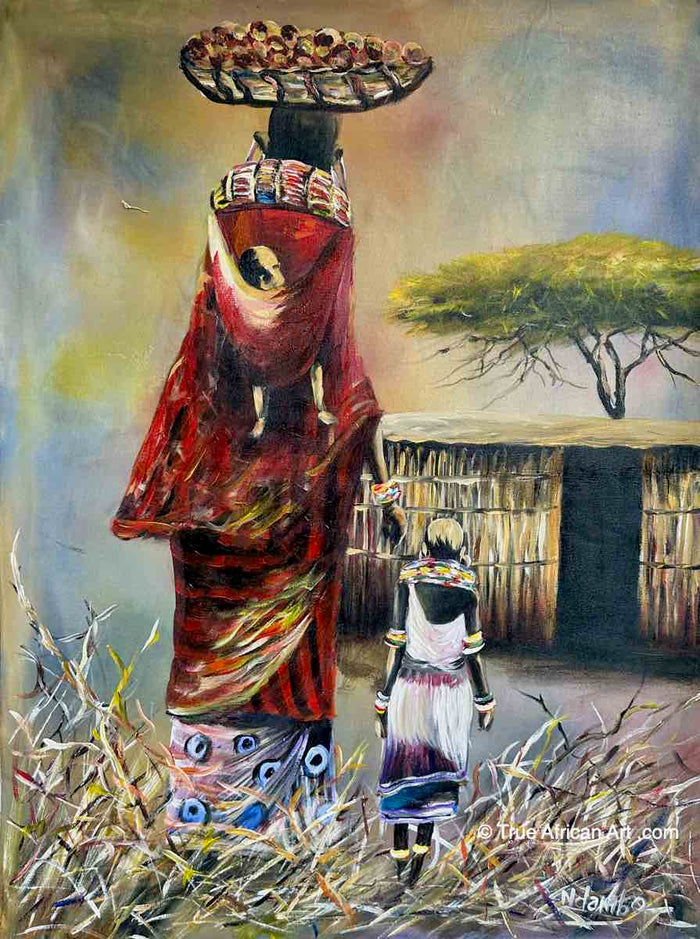 John Ndambo | Kenya | N - 237 | Original Masai Art | True African Art .com