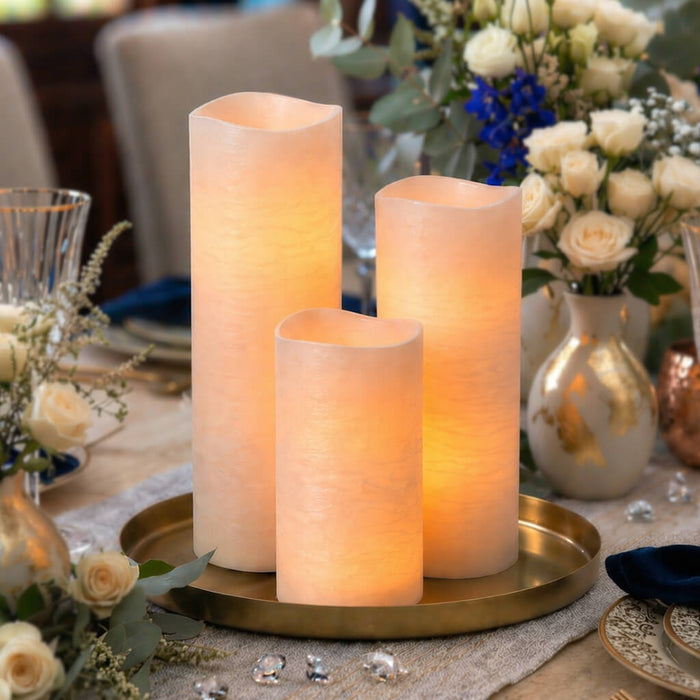 Richland 4" x 8" Large LED Pillar Candle with Wavy Top