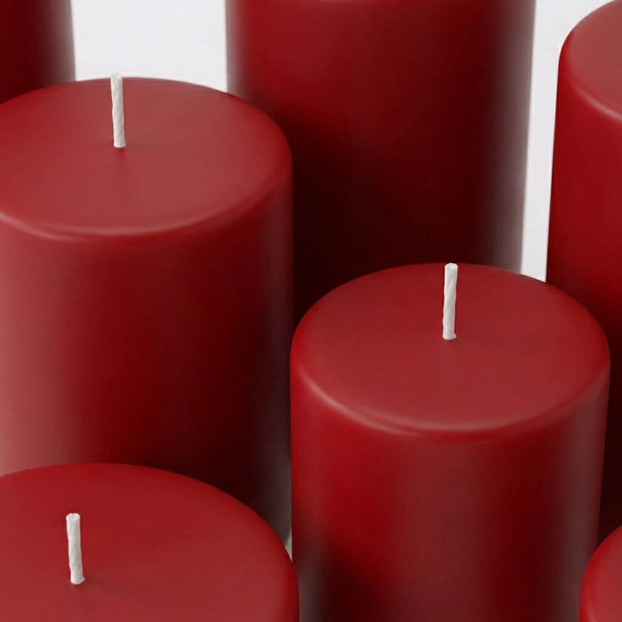 Richland Pillar Candles 3"x9" Red Set of 12
