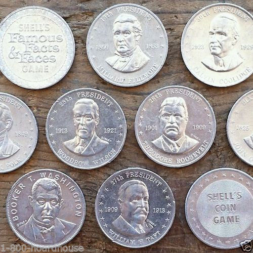 SHELL OIL PRESIDENT & STATE Coins 1960s