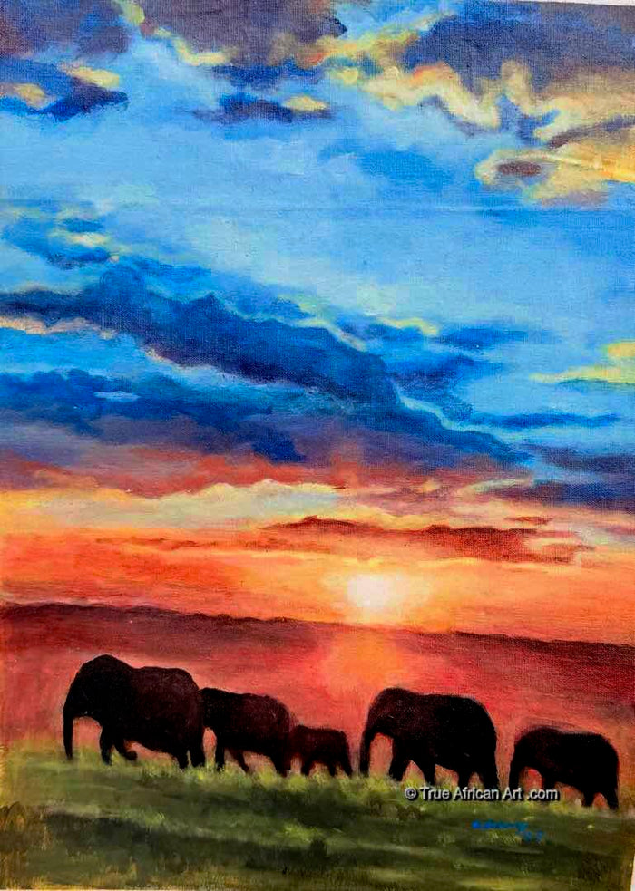 Adam Abdulai | Ghana | "Sunset" | Original | True African Art .com