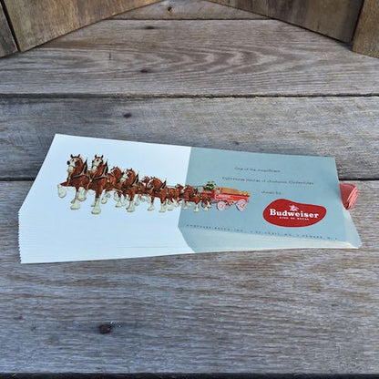 ANHEUSER BUSCH BUDWEISER BEER Folding Postcard 1952