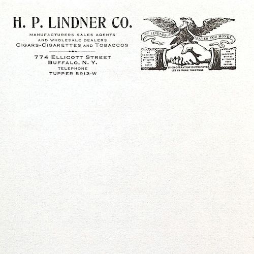 LINDNER TOBACCO Letterhead Stationary 1910s