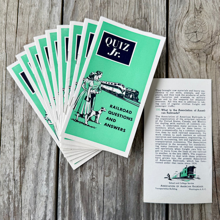 10 Vtg 1950s QUIZ JR Railroad Questions & Answers Train Booklet WHOLESALE LOT