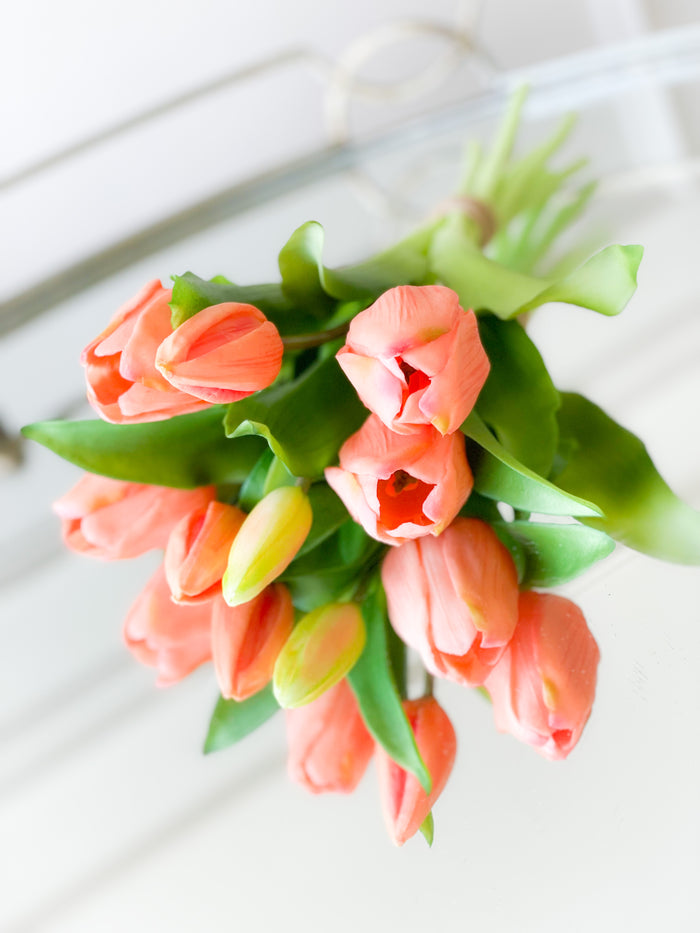 11.75” Real Touch Orange Tulips