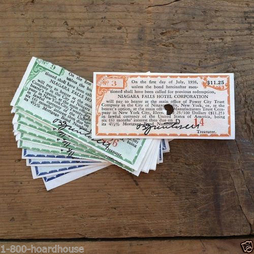 NIAGARA FALLS HOTEL Bond Coupons