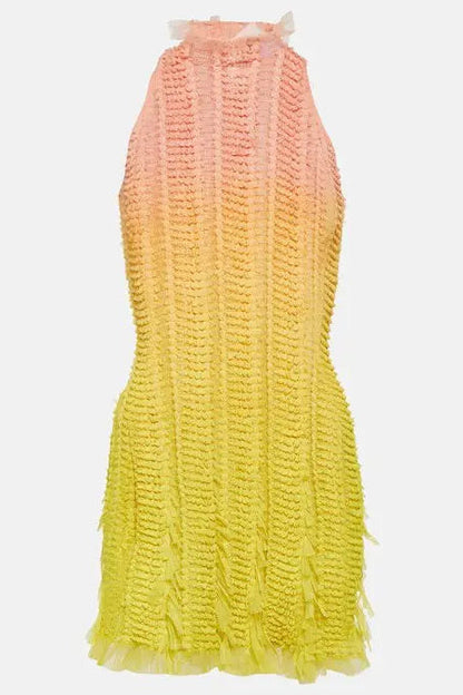 Beverly Ruched Halter Neck Mini Dress