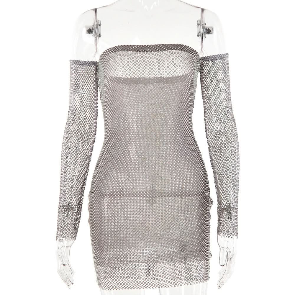 Beaded fishnet tube mini dress  | Festival Outfits Women