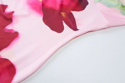 Deep v neck flower print cami mini dress  | Festival Outfits Women