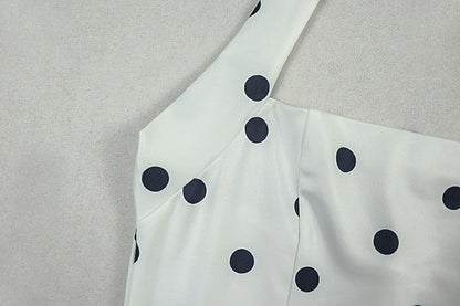 Halter polka dot backless mini dress  | Festival Outfits Women