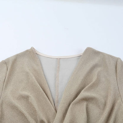 V neck ruched long sleeve mini dress  | Festival Outfits Women