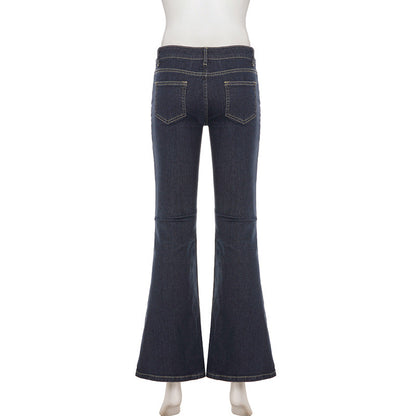 Low rise pocket zip-up jeans  | Festival Outfits Women