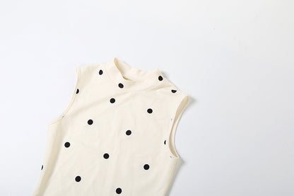 High neck sleeveless polka dot bowknot mini dress  | Festival Outfits Women