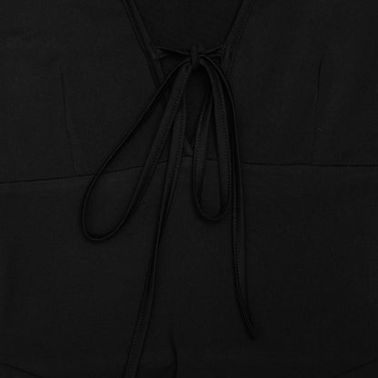 V neck self tie long flared sleeve mini dress  | Festival Outfits Women