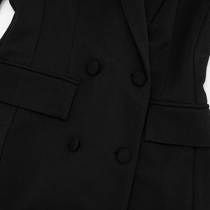 Long sleeve turnover collar solid mini dress  | Festival Outfits Women