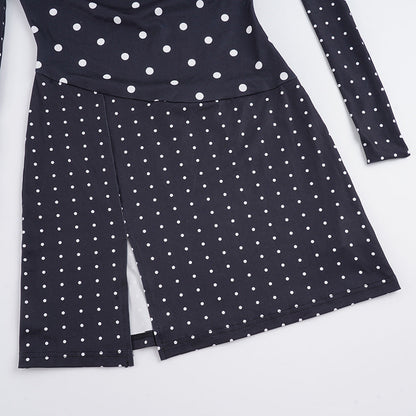 Polka dot slit v neck cami mini dress  | Festival Outfits Women