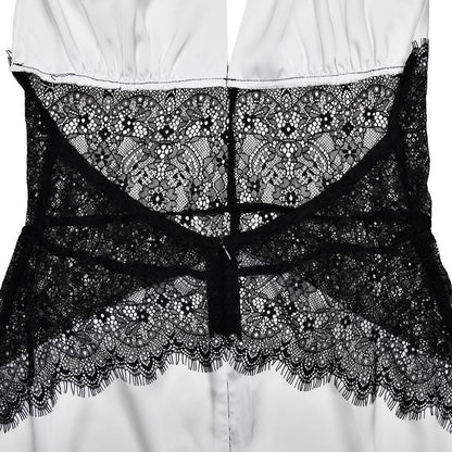 Halter self tie v neck lace zip-up mini dress  | Festival Outfits Women