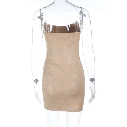 U neck ruched backless cami mini dress  | Festival Outfits Women