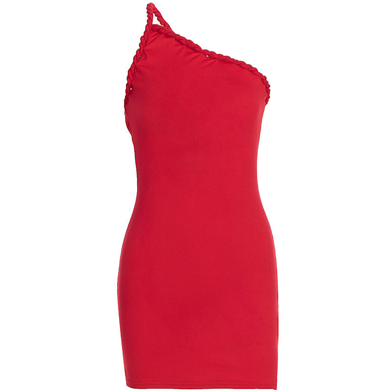 One shoulder irregular ruched backless mini dress  | Festival Outfits Women